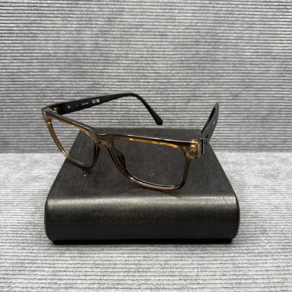 GUESS GU00004 20B Rectangular Eyeglasses Frames Brown Clear 58-16-145